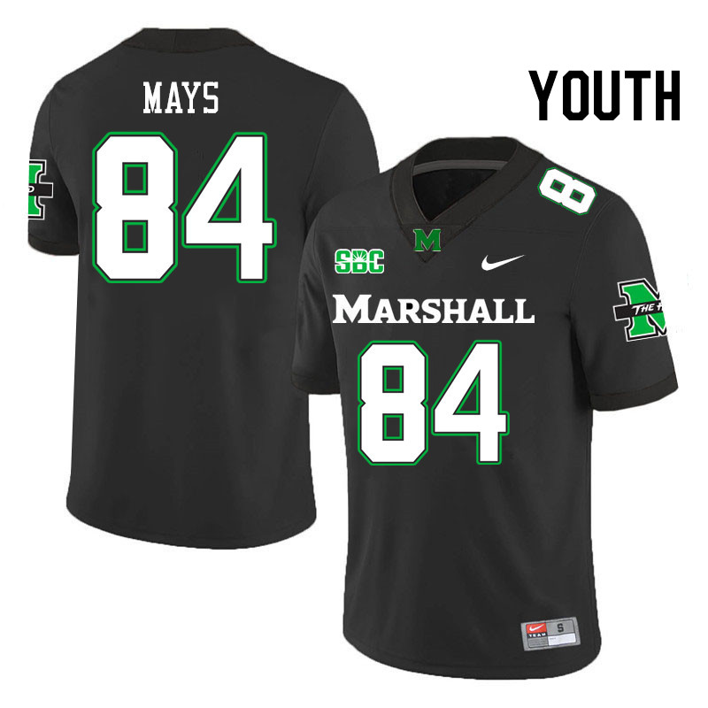 Youth #84 Antwaan Mays Marshall Thundering Herd SBC Conference College Football Jerseys Stitched-Bla